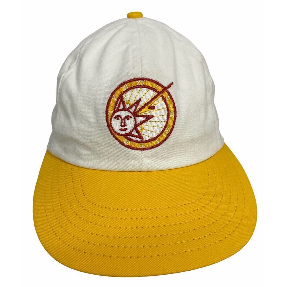 Vintage Cancer Survivor‎ 1990's White/Yellow Sun Graphic Embroidered Hat Cap USA